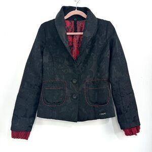 Desigual Black Brocade Blazer